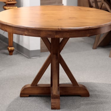Round Wooden Pedestal Dining Table