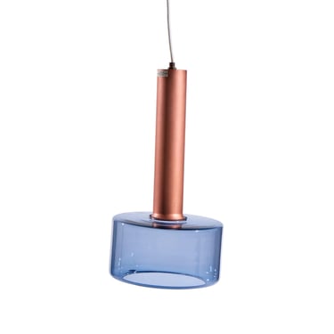 Tapio Wirkkala for Idman Finnish Glass Pendant Light - Blue - mcm 