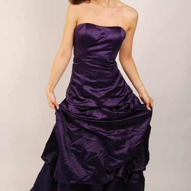 Y2K Strapless Ball Gown (8) purple vintage maxi 