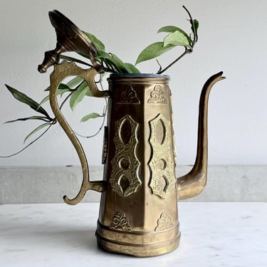 Moroccan Brass Teapot Copper Persian Islamic Moorish Large Dallah Tea Pot Tea Service Brass Decor Brass Pitcher Ewer Antique Vintage 