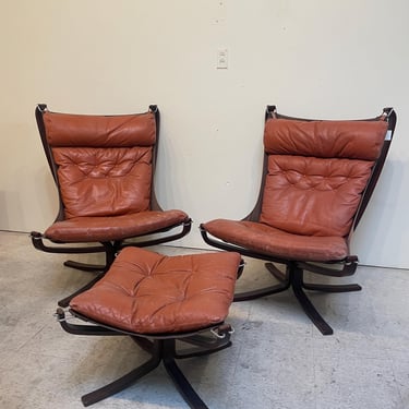 Falcon Chairs and Ottoman by Sigurd Ressell for Vatne 