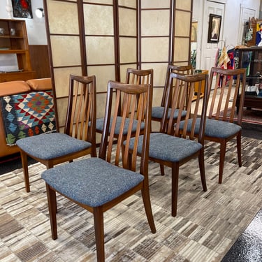 Mid Century Teak Ladder Back Dining Chairs Designed by Victor Wilkins for GPlan