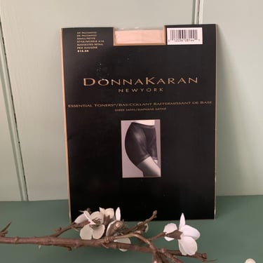 Vintage 1990s Donna Karan Seamless Dark Palomino Nylon Pantyhose Essential Toners Stockings Deadstock 