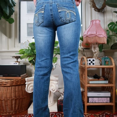 Vintage Y2K Distressed Low Rise Straight Leg Jeans
