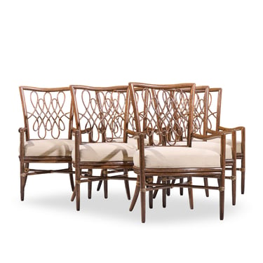 Barbara Barry for Baker Script Rattan Dining Chairs - Set of 6 