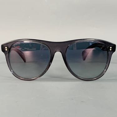 GIORGIO ARMANI Brown Transparent Acetate Teardrop Sunglasses