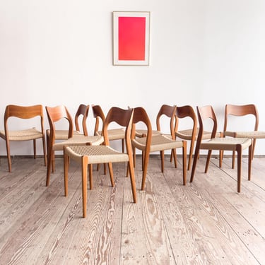 Niels O. M&oslash;ller Model 71 Dining Chairs, Set of 10, J.L. Moller 