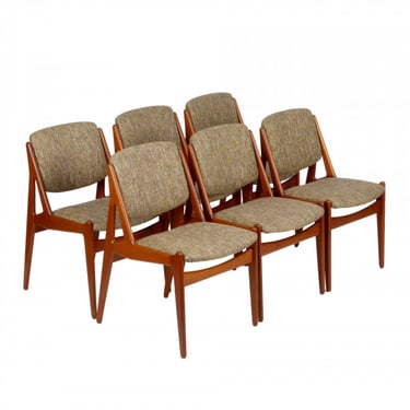 Set of 6 Arne Vodder Teak Dining Chairs, Denmark