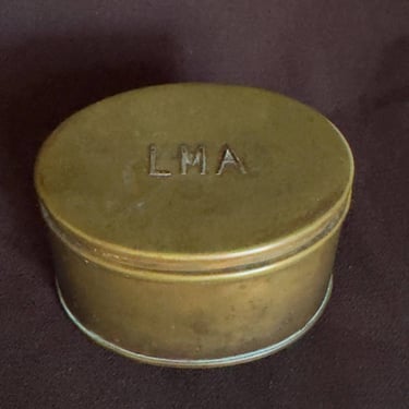 Antique Heintz Art Metal Shop Sterling on Bronze Monogrammed Inkwell (c. 1912-1930) 