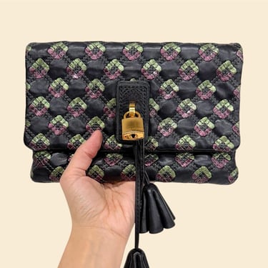Vintage Marc Jacobs Clutch Bag Retro 2000s RARE + Memphis Robert Jennifer Bag + Genuine Quilted Leather + Metallic Accents + Accessories 