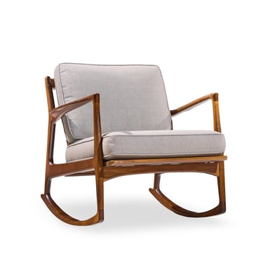 Kofod Larsen for Selig Mid Century Danish Walnut Rocking Lounge Chair - mcm 