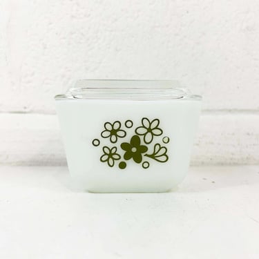 Vintage Pyrex Small Refrigerator Dish with Lid Spring Blossom 501-B Crazy Daisy 1970s 