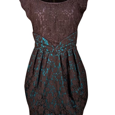 Walter - Black, Purple, & Teal Lace Short Sleeve Dress Sz 4