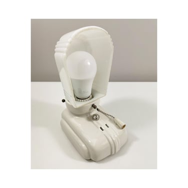 Refurbished Art Deco Porcelain Shaded Wall Sconce with Pull Chain - 1920's 1930's - SINGLE 