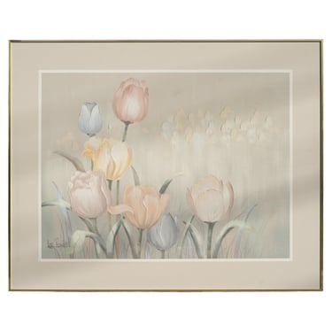 Large Scale Signed Lee Reynolds Lilies Oil Painting Mid-Century Modern 1960s