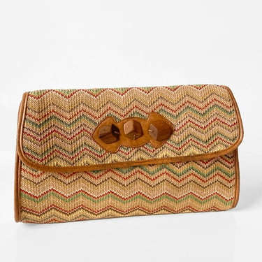 Y2K Woven Chevron Clutch Bag