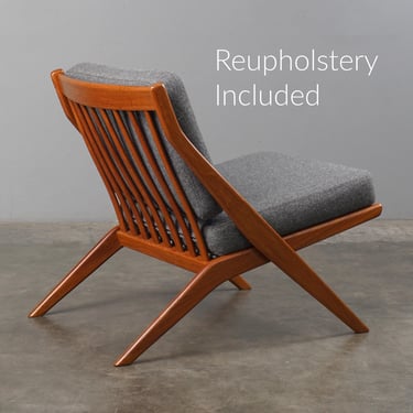 Folke Ohlsson Scissor Chair Lounge Chair by Dux - Mid-Century Scandinavian Teak 