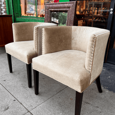 Swag and Servitude | Pair of Velvet Contemporary-style Arm Chairs