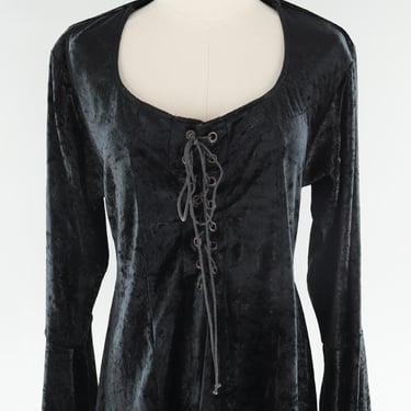 Vintage Anne Larochelle Velvet Gothic Corset Style Milkmaid Top Size 14 