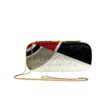 Judith Leiber Art Deco Crystal Minaudière Clutch