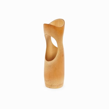 Japanese Bamboo Wood Vase Handmade Japan 