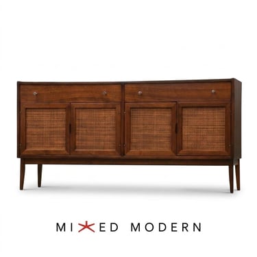 Refinished Walnut Mid Century Credenza by Jack Cartwright for Founders 