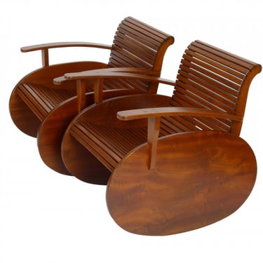 Pair of 1950s Studio Craft Rocking Chairs
