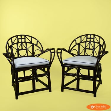 Pair of Rattan Butterfly Chairs