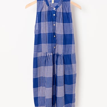 Short Plaid Dress Blue