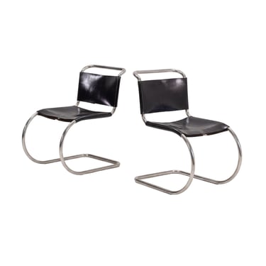 Pair of Ludwig Mies van der Rohe for Knoll MR10 Chairs 1970 c.