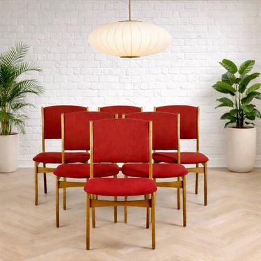 Mid Century Modern Teak Dining Chairs, Set of 6 | Erik Buch attributed, Denmark, c. 1960s 