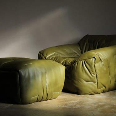 Hans Hopfer Early "Informel" Lounge Chair and Ottoman, 1979