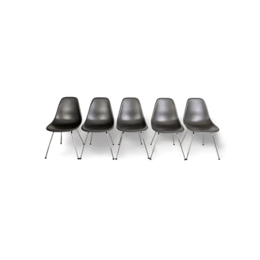 Original 5er Set Vitra Charles & Ray Eames Side chair Stuhl grau 