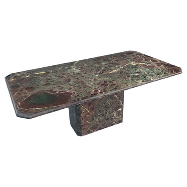 Large Italian Rectangular Rosso Levanto Marble Dining Table Black Green Red
