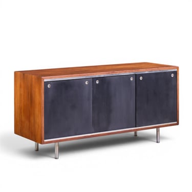 George Nelson for Herman Miller 8000 Series Mid Century Walnut Sliding Door Credenza - mcm 