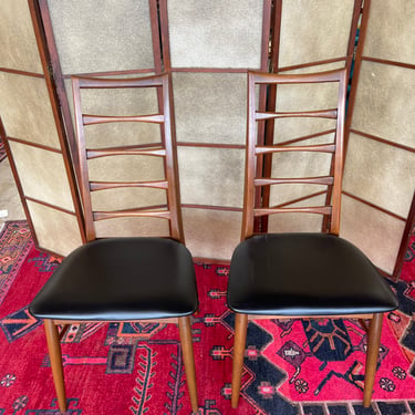 Danish Teak Ladderback Dining Chairs (Model Lis) Designed by Niels Koefoeds for Hanslet Møbelfabrik, c. 1961
