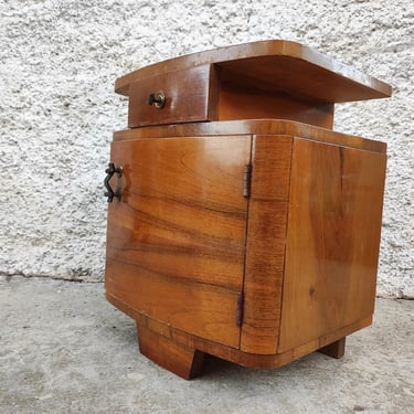 Vintage Bedside Table/ Mid Century/ Nightstand Storage/ Retro Night Table/ Storage Table/ Wooden Nightstand/ Old Nightstand from Yugoslavia 