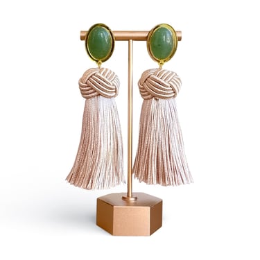Gigi Cream Tassel Earrings