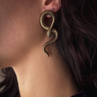 00s Oversized Snake Earrings