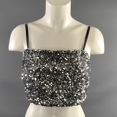 DOROTHEE SCHUMACHER Size M Silver Polyamide Blend Sequined Dress Top