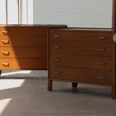 Pair of Chests by McGuire 1960s - Oak and Bamboo