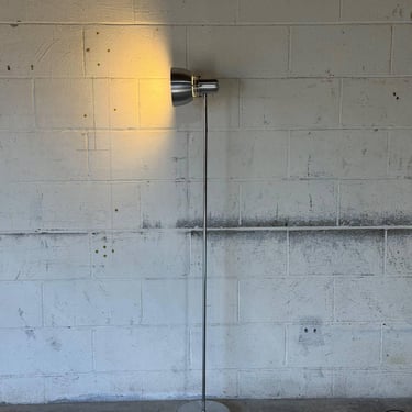 Brushed Steel Floor Lamp with Adjustable Shade Mid-Century Modern 1970s 