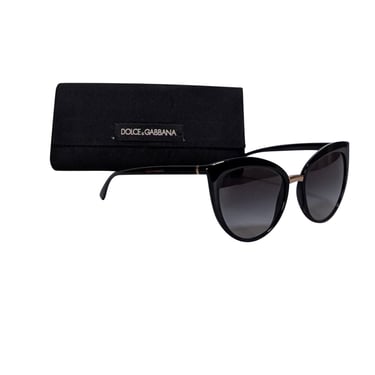 Dolce & Gabbana - Black Rounded Cat Eye Sunglasses