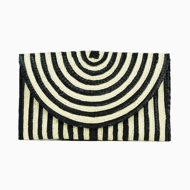 Stripe Straw Clutch