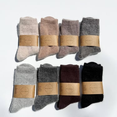 Billy Bamboo FLUFFY ANGORA SOCKS - NEUTRAL