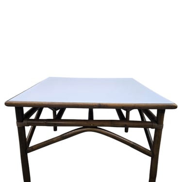 New - Vintage Modern Coastal Bamboo Side Table by Vogue Rattan