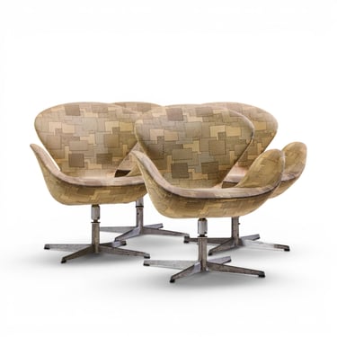 Arne Jacobsen for Fritz Hansen Mid Century Swan Chairs - Set of 4 - mcm 