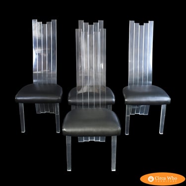 Set of 4 Lucite Dining Chairs