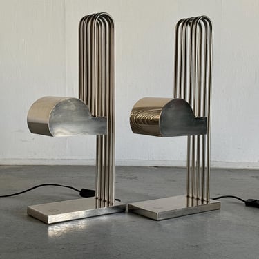 Pair of Art Deco Architectural Lamps Attributed to Marcel Breuer for Paris Exposition 1925 