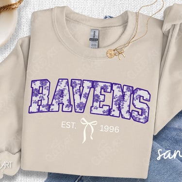Ravens Shirt, Ravens Game Day Sweatshirt, Coquette Football Shirt, College Spirit, Baltimore Sweatshirt, Gift Baltimore Fan, Varsity Toile by CloudArt